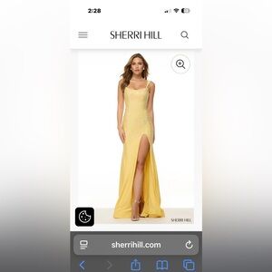Sherri Hill Yellow Gown with Slit